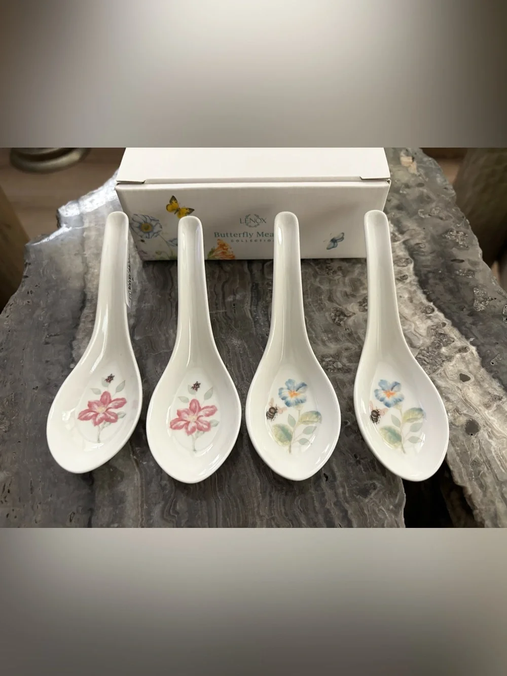 NWT Lenox Butterfly Meadow Soup Spoon Set (4 Piece)